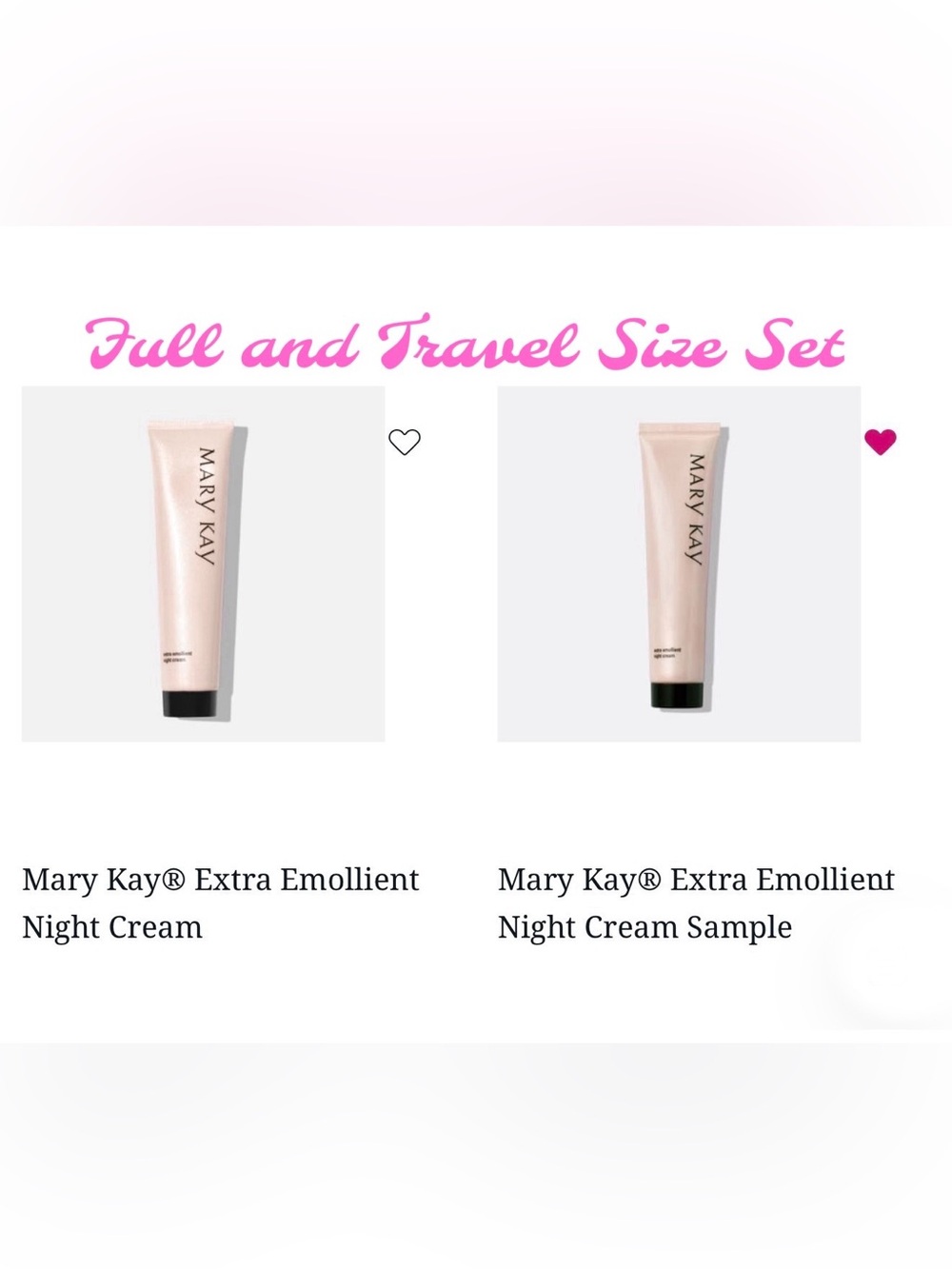 Mary Kay® Extra Emollient Night Cream 2.1 oz. AND 0.11 oz. Set